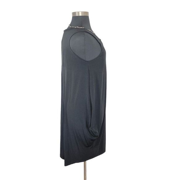 Matti Mamane XL Black Tunic Dress Tulip Hem Art To Wear Lagenlook Jersey Fits 1X - Picture 7 of 9